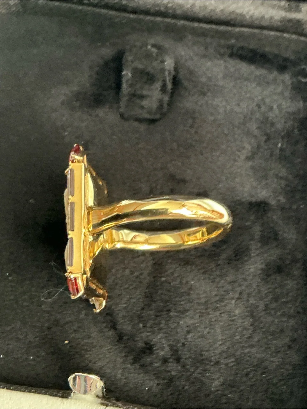STUNNING DESIGNER FRANCESCA VILLA VINTAGE 18K GOLD LOLITE AND RHODOLITE RING
